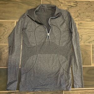 EUC Lululemon quarter zip.  Dark grey. Size small. measurements in photos.